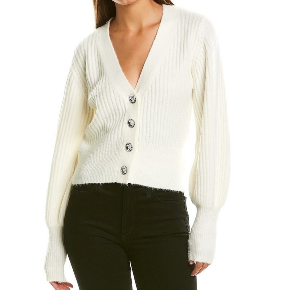 Stella + Lorenzo V-neck Cardigan Sz M Button Closure Acrylic Blend
